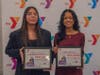 YMCA MLK essay winners Madelyn Sanchez-Berra and Anika Samir Ajgaonkar presented their award-winning essays at the Y’s 35th Dr. King memorial breakfast Jan. 12. 