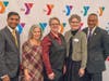 Y President & CEO Laurie Goganzer (center) and Chief Volunteer Officer Michael A. Wright with YMCA recipients of social good awards (L to R)  Ritesh Shah, Kelly Ellis-Foster and Suzanne Dyer.