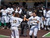 Slugger Matt Sugden greeted at the plate by Brian Duroff after belting a three-run homer against West Valley.
