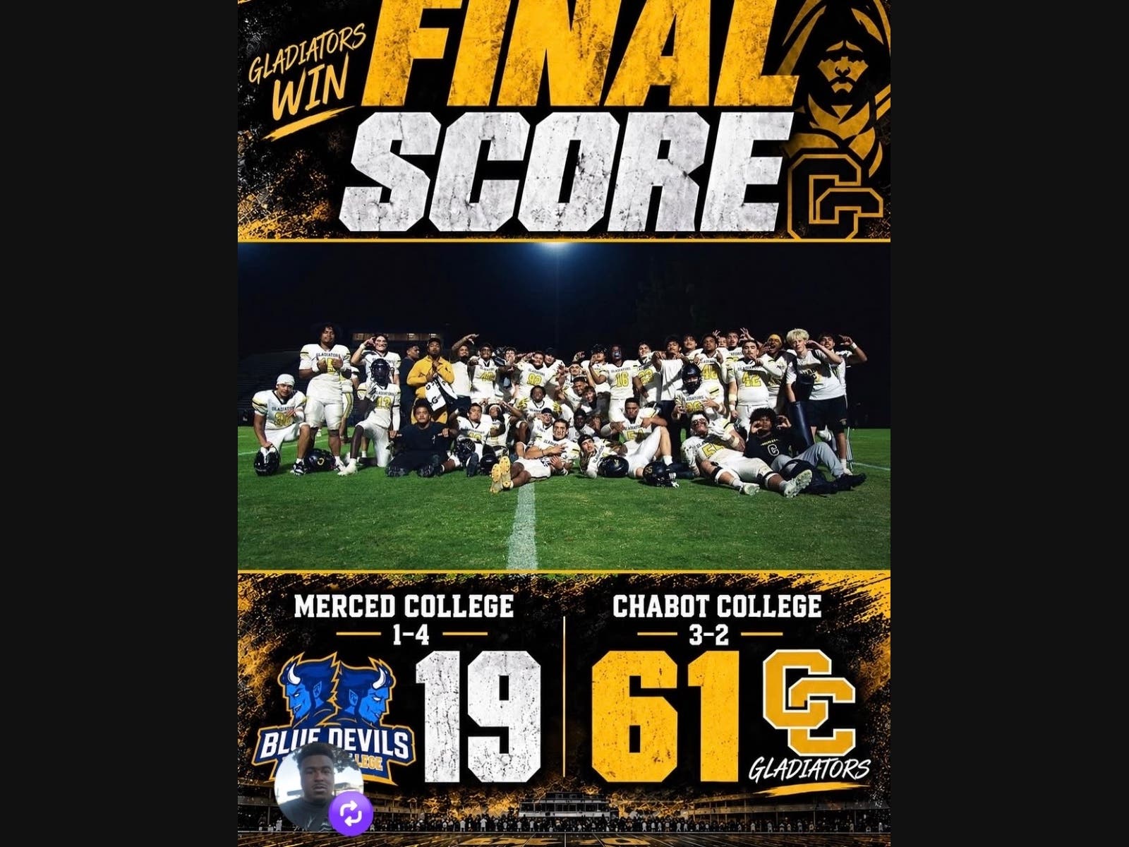 A happy Chabot football team