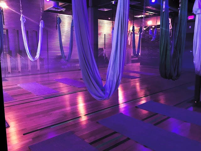 AntiGravity Aerial Yoga Hammocks at Swet Studio Boston