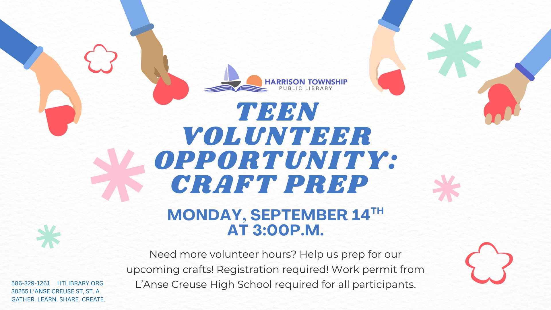 Teen Volunteer Opportunity: Craft Prep