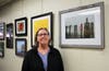 Anne Delano Weathersby of Annapolis stands by her piece, “Annapolis Fog,” during the Digital Photography Club of Annapol