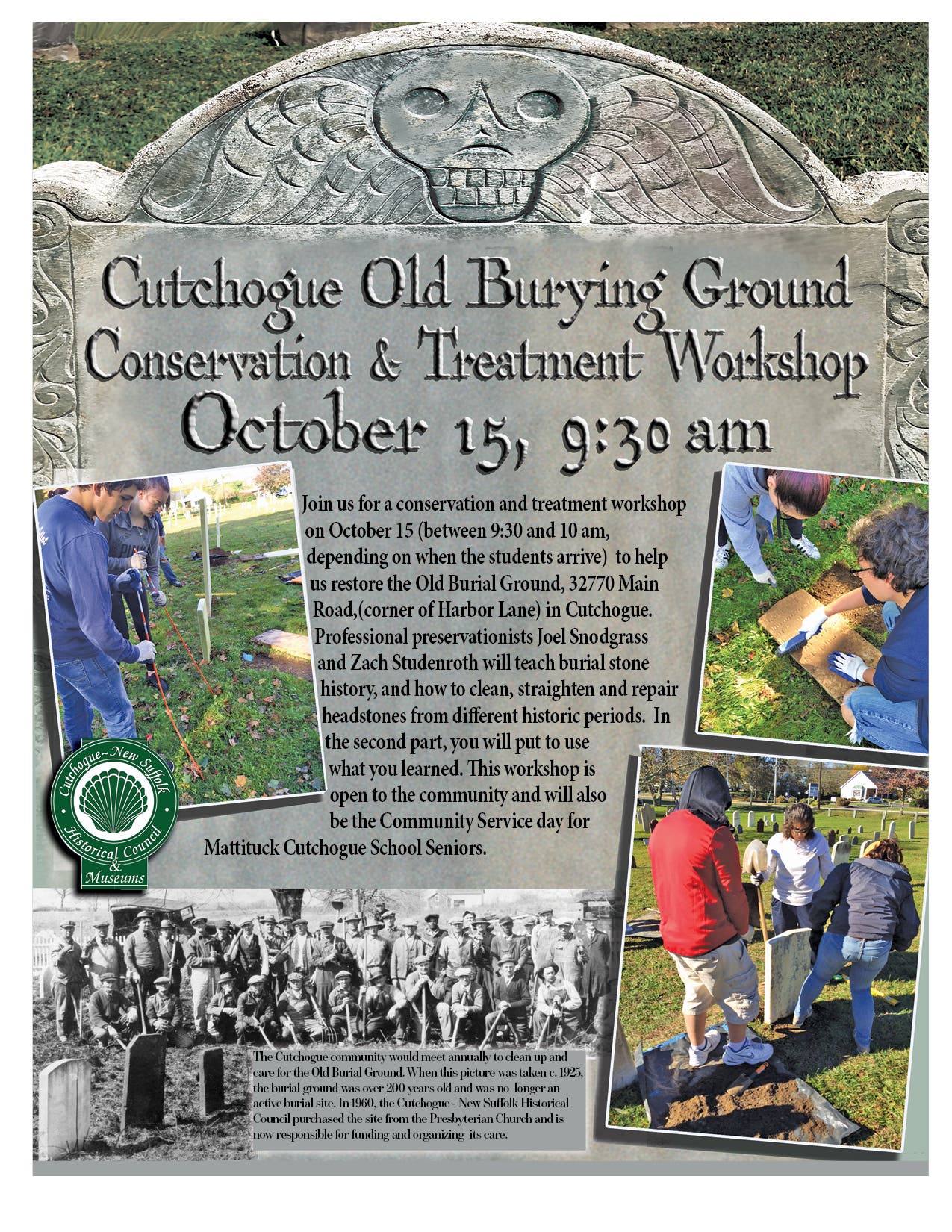 Cutchogue Old Burying Ground Conservation and Treatment Workshop