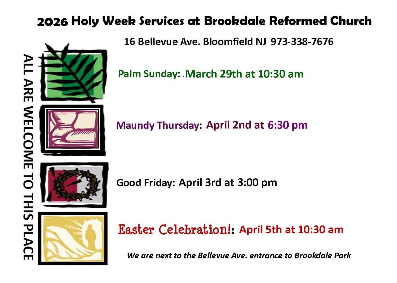 Holy Week at Brookdale Reformed Church