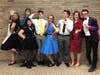  Hannah DeFilippo as Yvette, Bennett Pancoast as Mr. Green, Lila Pytel as Ms. White, Lochlan Reeder as Colonel Mustard, Amanda Greco as Ms. Peacock, Aiden Cardozo as Wadsworth, Abigail Malczon as Ms. Scarlet and  William Lallier as Prof. Plum