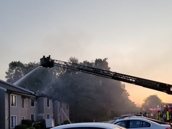 The fire scene Monday morning, July 29.