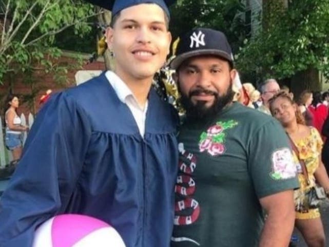 Andy Cruz, left, at his graduation from Plainfield High School this past June. He was 18 when he was hit and killed by a train this past Saturday, Oct. 5.
