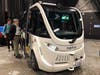 One of the brand-new, self-driving NJ Transit buses. They are small and can only go 15 mph.