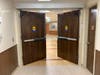 At the birth center, the focus is on natural birth. But if a woman in labor needs surgery, such as a C-section or other types of intervention, she is taken through these doors and up the elevator to Labor & Delivery in the main hospital.