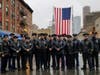 South Brunswick police at the funeral in Jersey City Tuesday.