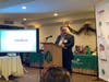 David Burke, who owns Drifthouse in neighboring Sea Bright, addresses the crowd Tuesday.