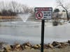 The town of Secaucus put these signs up Thursday in response to the statewide tragedy. Other New Jersey towns are doing the same.