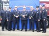 From left-right: Provisional Deputy Chief Robert Paul, Captain Robert Fizer, Provisional Deputy Chief Michael Balog, Provisional Battalion Chief Stephen Weber, Provisional Battalion Chief David Hines, Captain Keith McGrath and Captain Michael Barcellona.