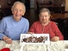 The couple enjoyed traditional Italian spumoni for dessert.