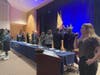 Local Secaucus teen Sydney Fournier sang a beautiful and powerful rendition of the National Anthem before Chief Miller was sworn in Tuesday night at the PAC.