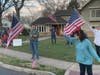 Middletown residents came out of their homes Saturday to wave American flags and welcome home a returning U.S. soldier.