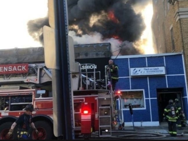 Hackensack Riverkeeper's headquarters at 231 Main Street in Hackensack was severely damaged by a three-alarm fire Saturday evening.