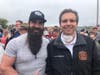 Scharfenberger, right, with Bellmawr-based Atilis Gym co-owner Ian Smith, who attracted national fame after he repeatedly reopened in spite of Gov. Murphy's orders.