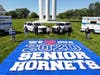 Holmdel High parents and local police and fire created this message for graduating seniors on the lawn of Bell Works last week.