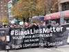 Black Lives Matter demonstrators in downtown Seattle on Black Friday 2017.