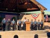 Secaucus Police Chief Dennis Miller addresses the crowd.