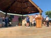 A Secaucus teen sings "The Star-Spangled Banner."