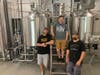 Alternate Ending owner Scott Novick, head brewer Brendan Arnold and Steve Grodzinsky, assistant brewer.
