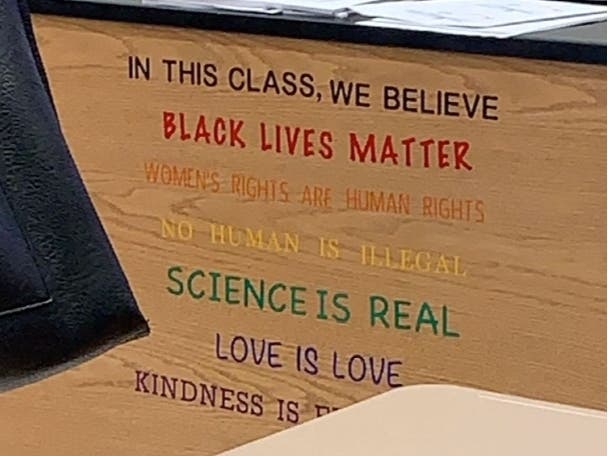 This was seen on a science teacher's desk at Middletown High School North this week.