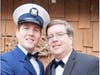 Dennis Gardell, right, with his son, Bill, at Bill's wedding day. Bill is in the Coast Guard Reserve.