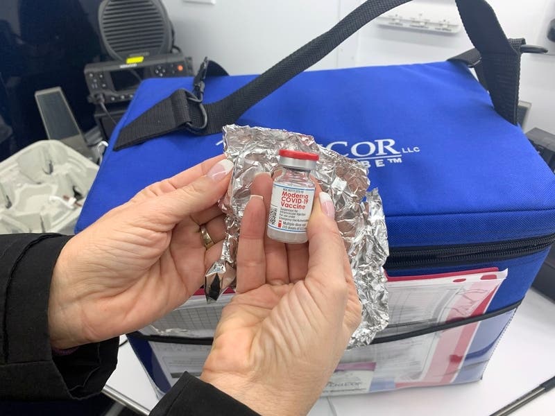 Towns in New Jersey, including Woodbridge, are giving out the Moderna vaccine, which requires two shots.