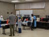 A photo from inside the county-run vaccine clinic at the Middlesex County Fire Academy building in Sayreville.