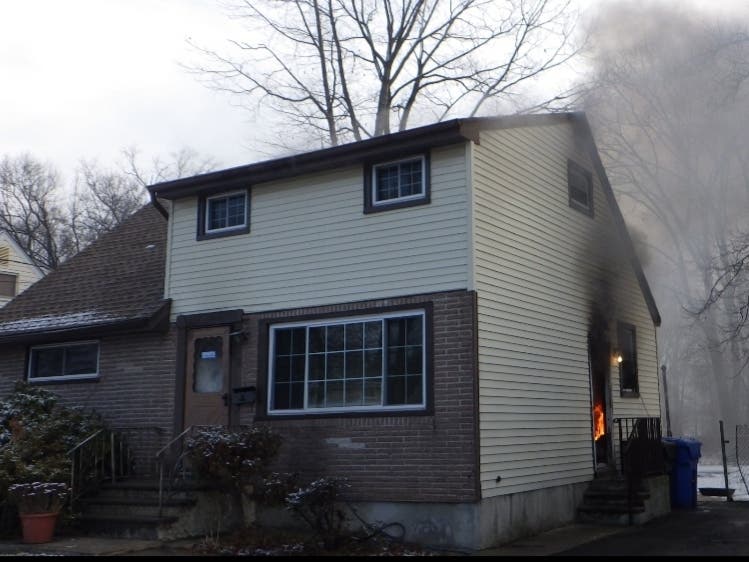 This was the scene when firefighters got to the home Wednesday morning.