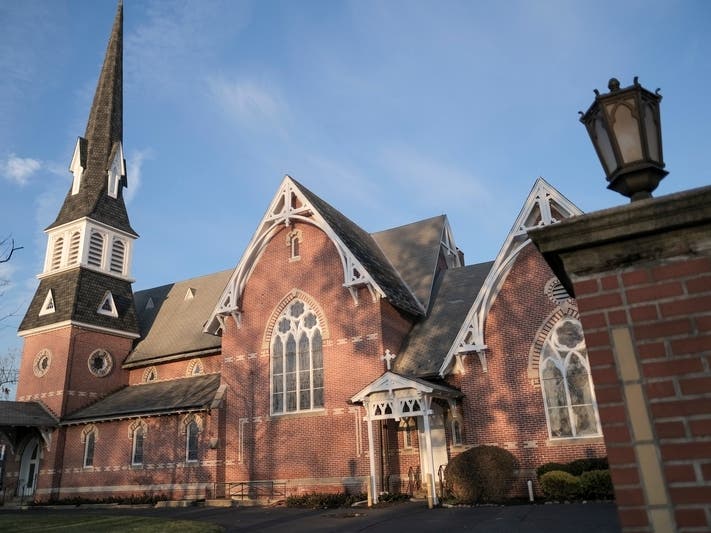 An exterior view of the Scotch Plains Baptist Church.