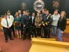Secaucus Police, Mayor Mike Gonnelli PO Vincent DeFazio, Strobe, Melissa Dehnert, on the board of the Steven Strobert Foundation, Animal Shelter Director Chris Conte and Secaucus elected Council members.