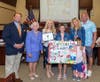 Second Place winner, Avalina Paul of St. Leo the Great (L to R) Sheriff Shaun Golden, Surrogate Rosemarie Peters, County Clerk Christine Giordano Hanlon, Avalina Paul, brother Austin Paul, and parents Dorothy & Raymond Paul