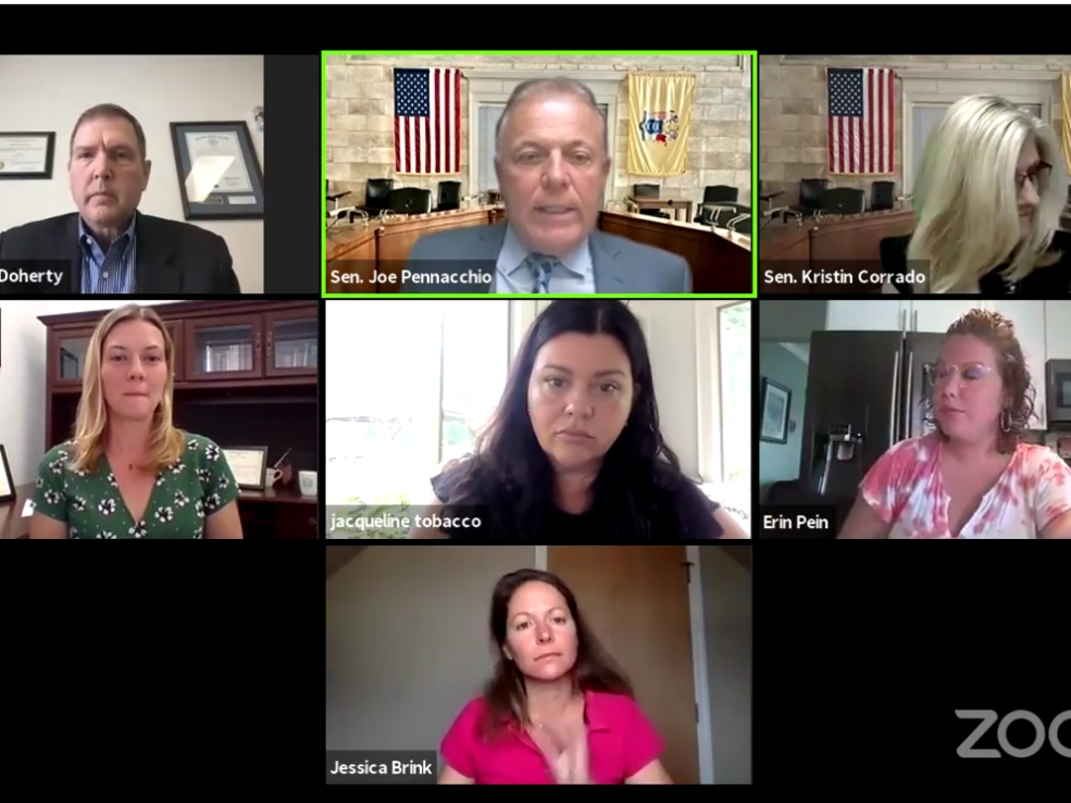 Middletown Board of Education member Jacqueline Tobacco (center) testified at a hearing last week to remove masks in New Jersey schools.