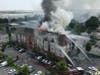 The fire underway Friday afternoon at the Bristol Station apartment complex in Carteret.