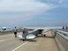 Plane on a bridge in Ocean City in July.