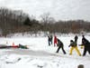 Rangers undergo ice rescue training at Holmdel Park.