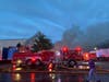 The fire broke out shortly after 6:30 p.m. at a Pepsi warehouse on the 2200 block of New Brunswick Avenue in Piscataway.