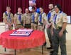 From left to right: William Jon Franznick II, Patrick William Seeley, Scoutmaster Don Antenucci, Vankata Shashank Chalamalasetty, Nicholas Habakus, Daniel James Pitzer and Cristian Saravia.