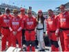 Rotondo, center, with the rest of the Honda Racing trackside engineering team. She said she's used to being one of the few women in motorsports, but does wish it would change.