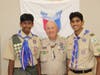Scoutmaster Antenucci with two young men who have been scouting together since the fifth grade, and when Chalamalasetty, right, moved to the United States.