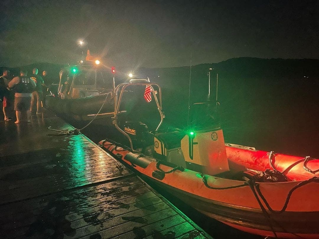 A photo from the scene Friday night on the Navesink River