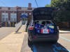 Donations being dropped off at Ocean Avenue School.