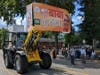 The bulldozer in the Aug. 13 Indian parade, which started in Edison and ended in Woodbridge. It carried a photo of Yogi Adityanath who has used the bulldozer in India to raze Muslim-owned homes.