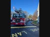 Middletown Fire Department trucks ready to drop off holiday care packages.