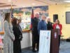 Holly Church-Doyle, Woodbridge Chamber of Commerce; Angie Tsirkas, Northfield Bank; Robert Dato, Sansone Charitable Foundation; Peter Barcellona, We Feed Woodbridge, Mayor John McCormac, Councilwomen Debbie Meehan and Sharon McAuliffe.