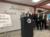 Pascrell announces the funding as the Secaucus Mayor and Council listen.